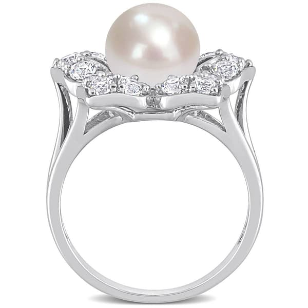 Gemstone Classics™ Pearl & Sapphire Floral Ring
