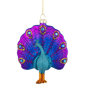 Northlight Purple & Blue Peacock Glass Christmas Ornament - image 1