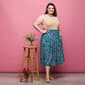 Plus Size 24/7 Comfort Apparel Teal Geometric Pocket Midi Skirt - image 5