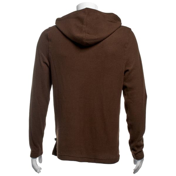 Mens Rainforest Solid Waffle Pullover Hoodie