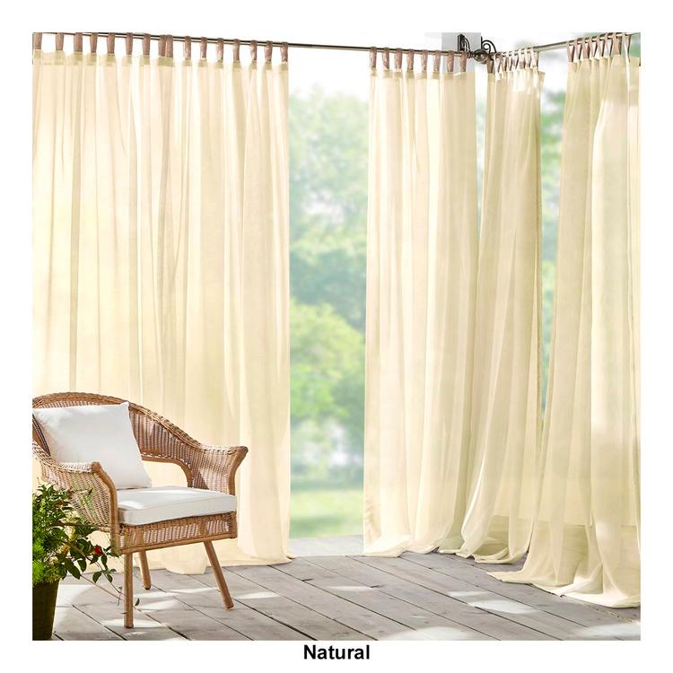 Elrene Darien Sheer Adhesive Loop Tab Top Window Curtain Panel