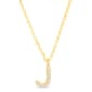 Sterling Silver Gold J Initial Cubic Zirconia Necklace - image 1