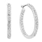 Gloria Vanderbilt Silver & Crystal In & Out Hoop Earrings - image 1