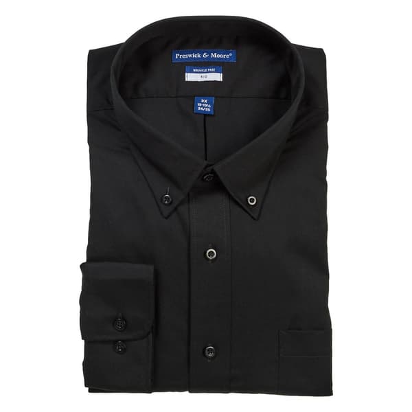 Mens Big & Tall Preswick & Moore Stretch Dress Shirt - Black - image 