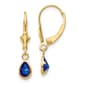 Gemstone Classics&#40;tm&#41; 14kt. Gold Pear Sapphire Dangle Earrings - image 1