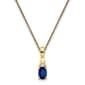 14k Yellow Gold Oval Sapphire Diamond Necklace - image 1