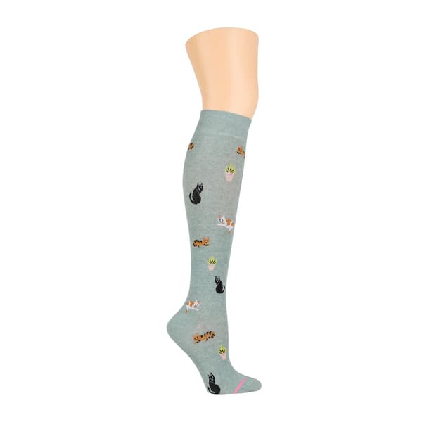 Womens Dr. Motion Cozy Cats Compression Knee High Socks - Boscov's