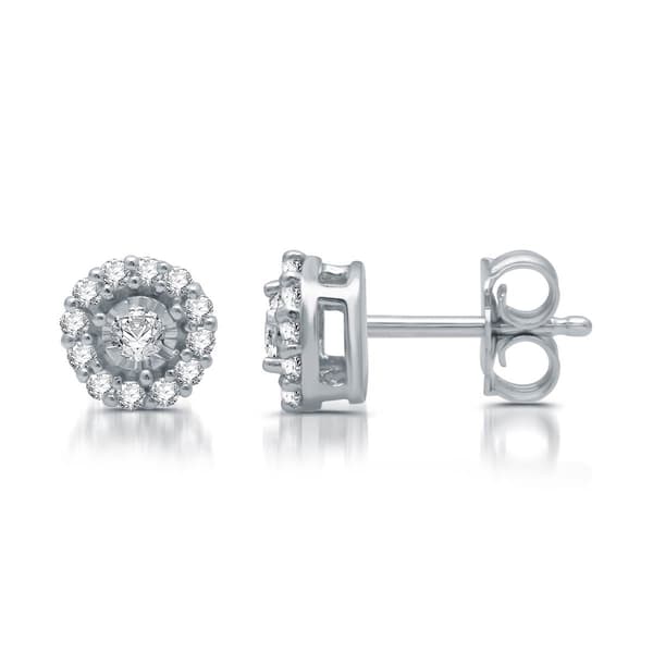 Nova Star&#174; 14kt. White Gold 1/4ctw Lab Grown Stud Earrings