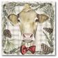 Courtside Market Cow Holiday Wrapped Canvas Wall Art - image 1