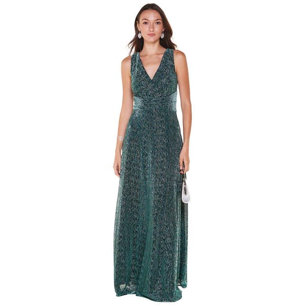 Womens R&M Richards Sleeveless Crinkle Surplus Gown