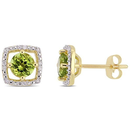 Gemstone Classics&#40;tm&#41; 10kt. Yellow Gold & Peridot Stud Earrings