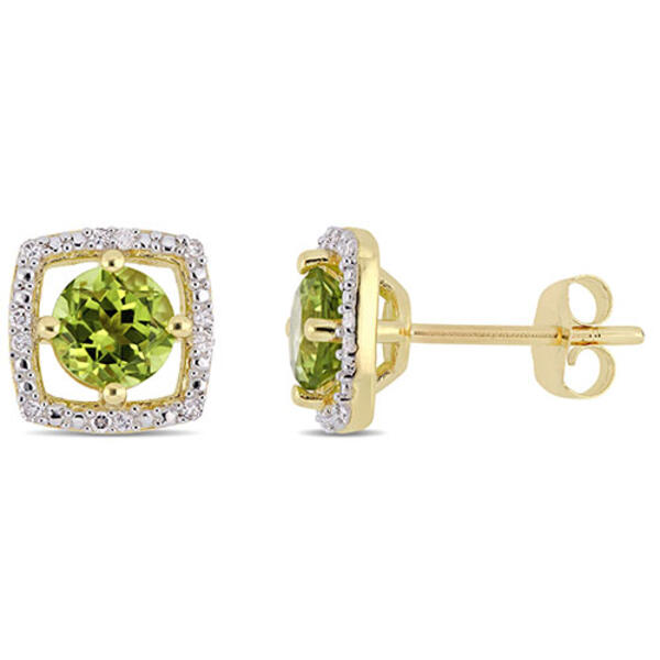 Gemstone Classics&#40;tm&#41; 10kt. Yellow Gold & Peridot Stud Earrings - image 