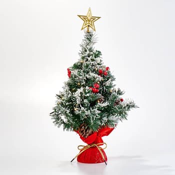 24in. Flocked Tree w/Ornaments - Boscov's