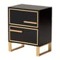 Baxton Studio Giolla Glam & Luxe Black Wood 2-Drawer Nightstand - image 1