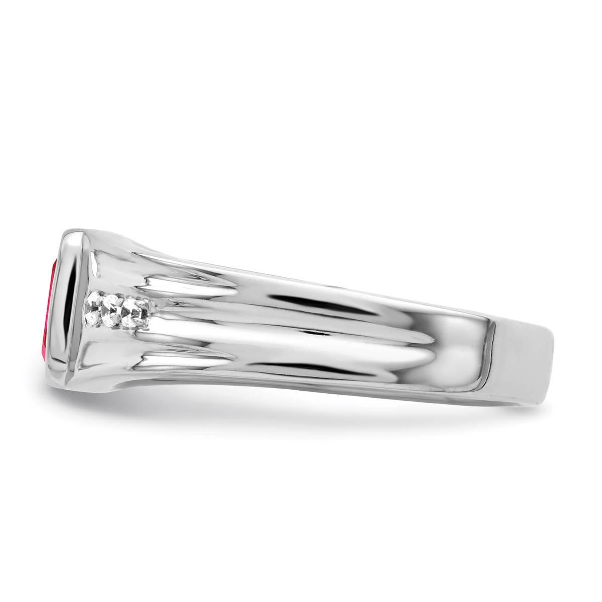 Mens Gentlemen’s Classics™ 14kt. Gold Ruby & 1/10ct. Diamond Ring