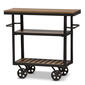 Baxton Studio Kennedy Rustic Mobile Serving Cart - image 2