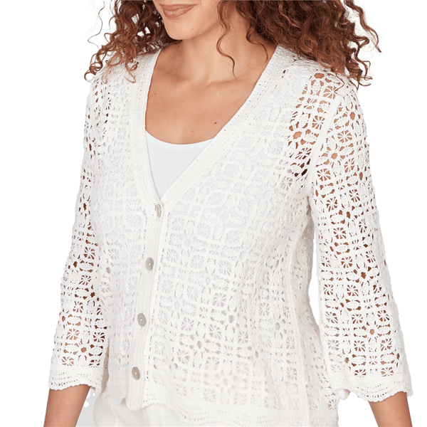 Womens Skye’s the Limit Sunny Blue Skies Lace Cardigan