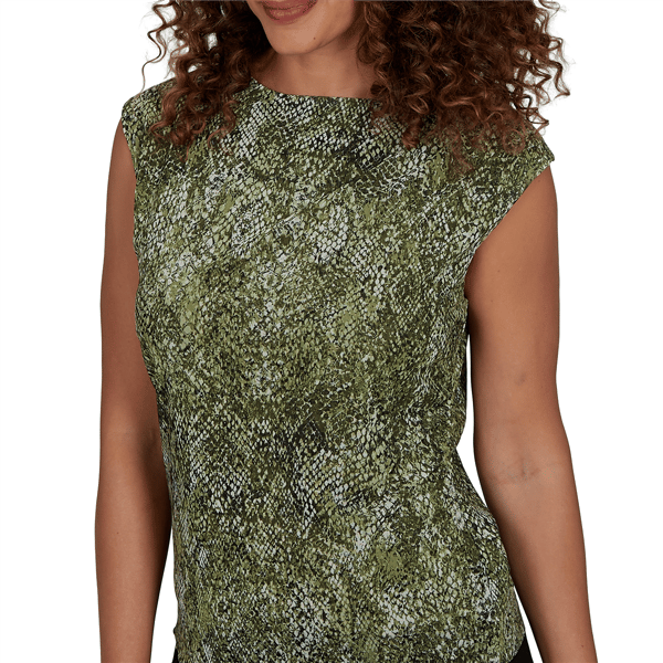 Womens Emaline La Vita Costiera Cap Sleeve Snakeskin Blouse