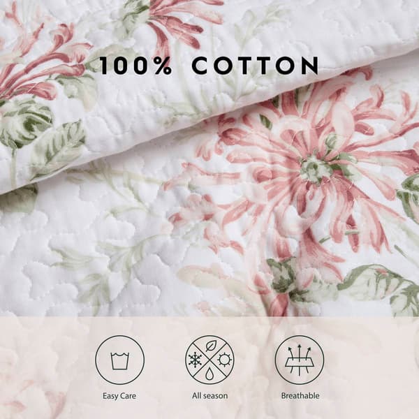 Laura Ashley® Honeysuckle 136 Thread Count Reversible Quilt Set