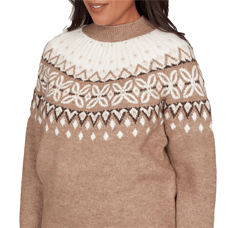 Womens Alfred Dunner Sunset Ridge Nordic Fair Isle Sweater