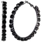Jessica Simpson Black Plated Crystal Hoop Earrings - image 1