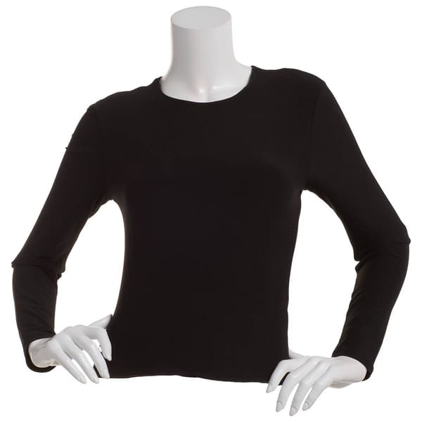 Juniors 7th & Hudson Fitted Long Sleeve Double Layer Tee - image 