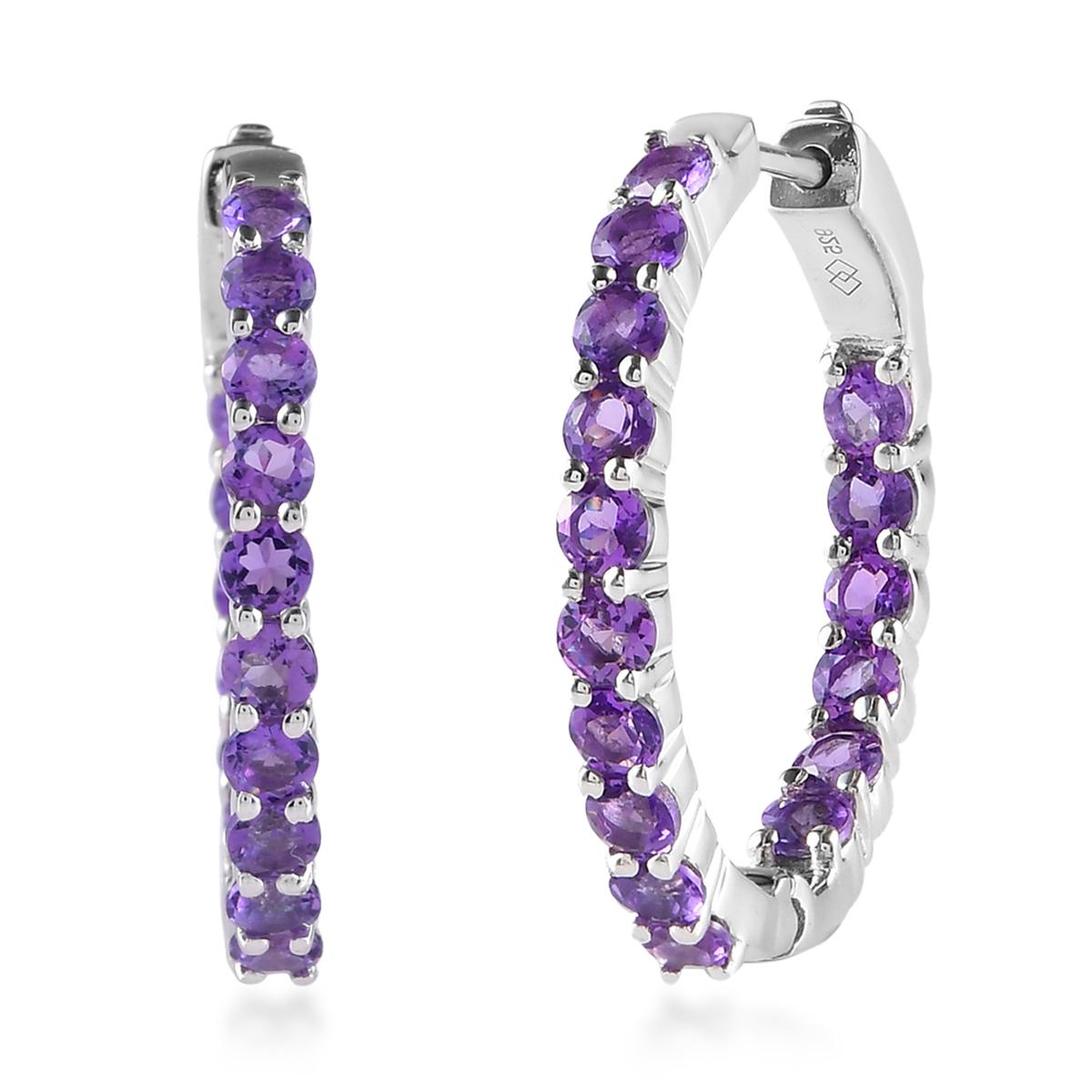 Gemstone Classics™ Round Amethyst Inside Out Hoop Earrings