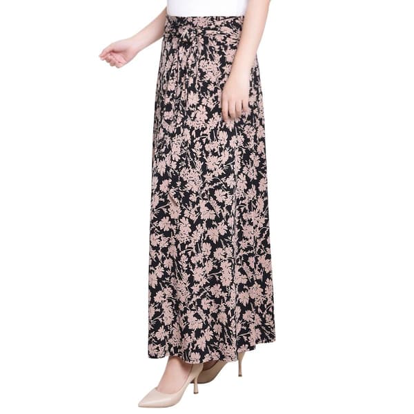 Womens NY Collection Pull On Front Twist Floral Maxi Skirt