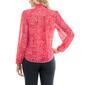 Womens Nicole Miller Tie Neck Button Front Butterfly Blouse - image 3