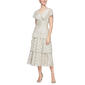 Womens SLNY Short Sleeve Ruched Waist Tier Midi Dress - image 1