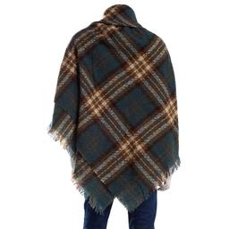 Womens Altare Plaid Cape w/Toggle - Emerald