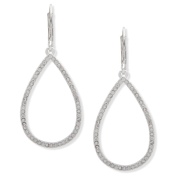 You're Invited Silver-Tone Pave Crystal Teardrop Earrings - image 