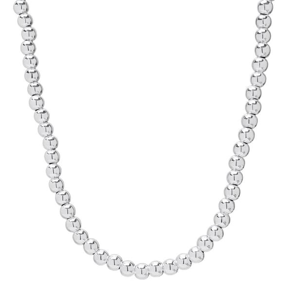 Sterling Silver Bead 4mm Chain Necklace - image 