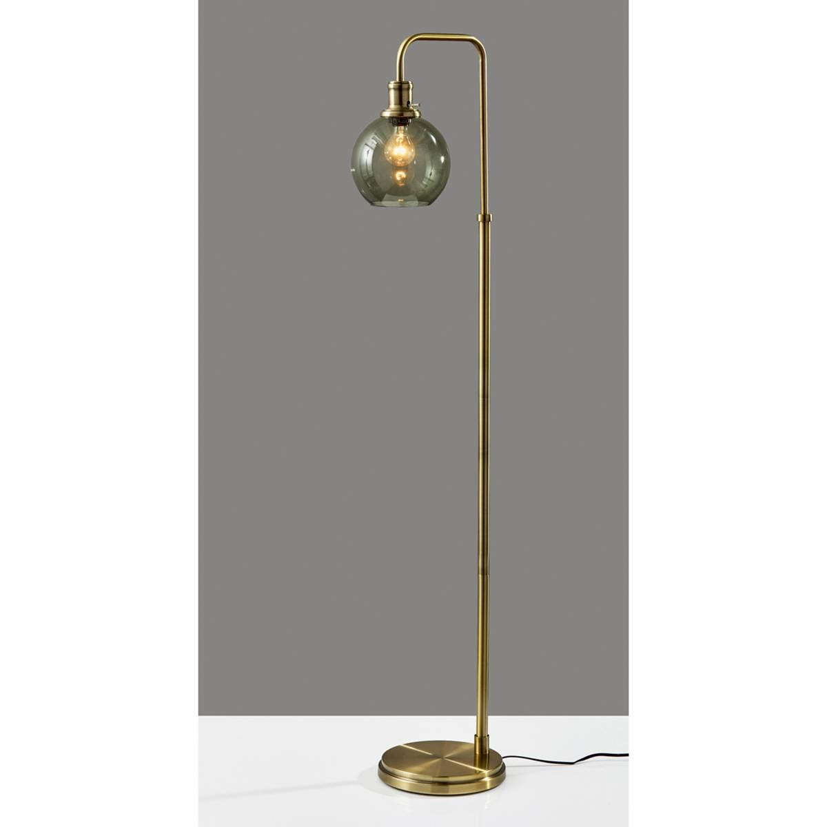 Simplee Adesso Smoked Glass Floor Lamp