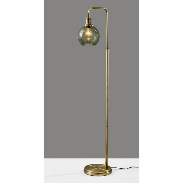Simplee Adesso Smoked Glass Floor Lamp
