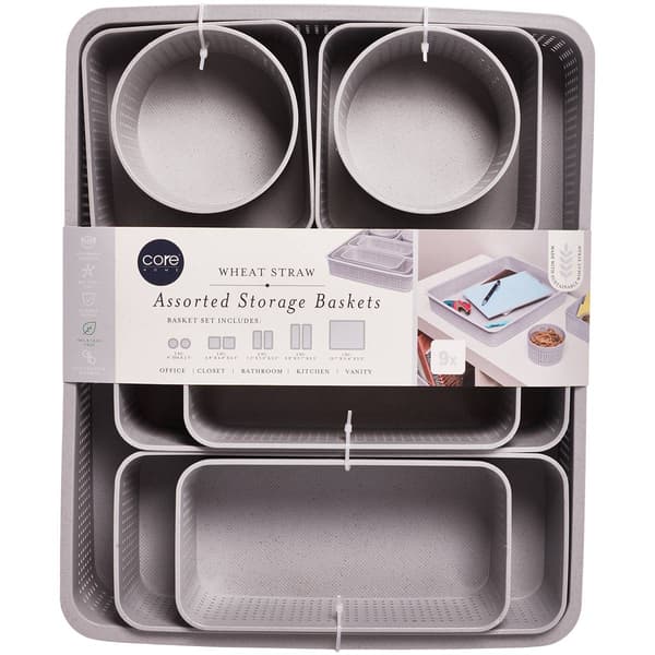 Core Home 9pc. Wheat Straw Baskets - image 