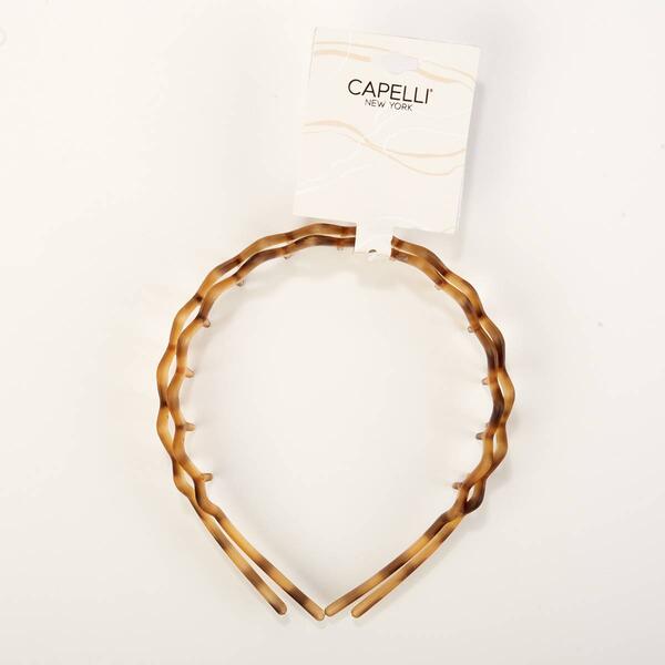 Womens Capelli New York 2pk. Zig Zag Plastic Headbands w/Teeth - image 