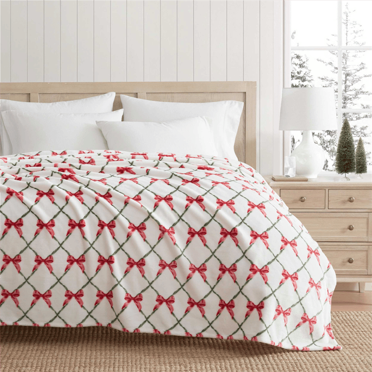 Martha Stewart Emmas Bow Throw Blanket