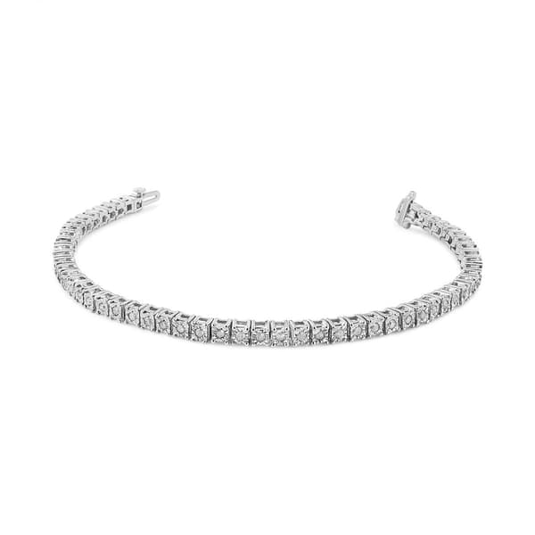 Haus of Brilliance Sterling Silver Diamond Tennis Bracelet