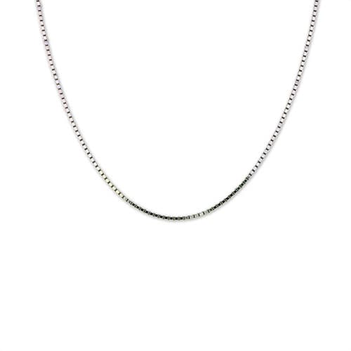 Sterling Silver 18in. Diamond Cut Box Necklace - image 