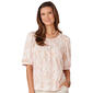 Womens Democracy Elbow Puff Sleeve Ruched Blouse - image 1