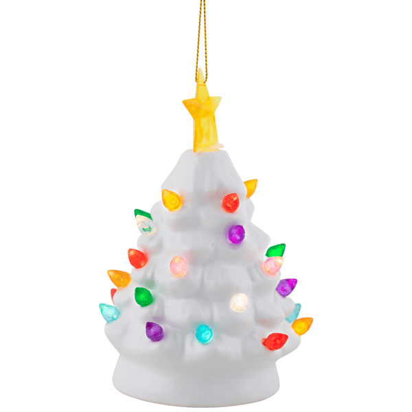 Northlight Mini LED Retro White Christmas Tree with Star Ornament