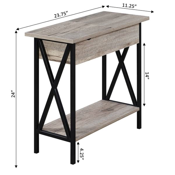 Convenience Concepts Tucson Flip Top End Table w/ Charging Port