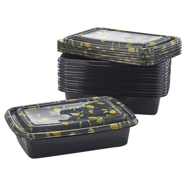 Core 24pc. Plastic Food Storage Set - Black Lemons - image 