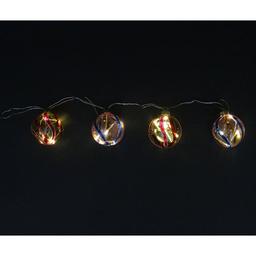 PENN Set of 4 LED Pink and Yellow Glass Ball Christmas Ornaments