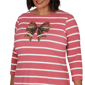 Plus Size Ruby Rd. Must Haves II Football Bow Stripe Tee - image 5