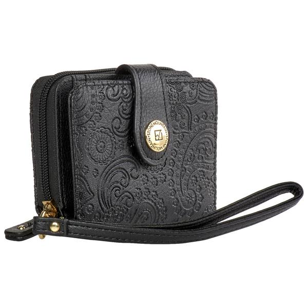 Womens Stone Mountain Paisley Embossed Small Wristlet