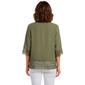 Womens Notations 3/4 Sleeve Solid Airflow Crochet Cardigan - image 2