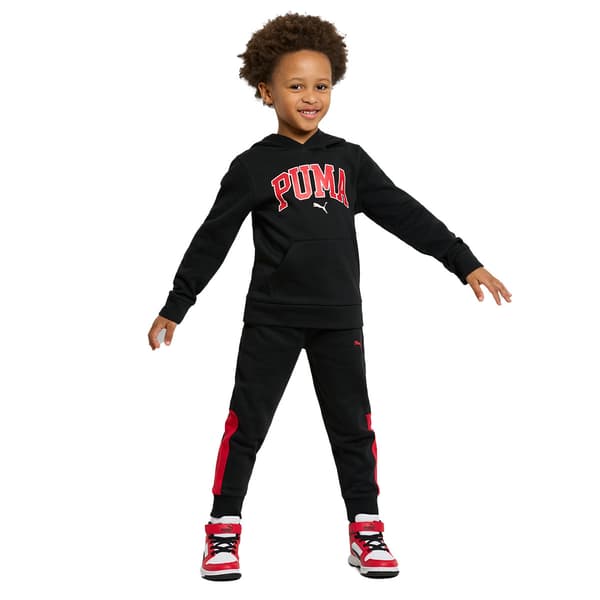 Boys (4-7) Puma® 2pc. Cotton Fleece Pullover Set - Puma Black