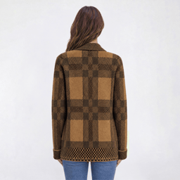 Petite Preswick & Moore® Long Sleeve Open Front Plaid Cardigan
